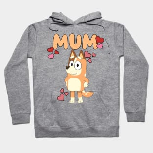 Bluey Mum, Bluey Family, Retro Chilli Heeler, Mum Bluey Birthday Party Hoodie